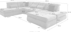 Die PlanBar Wohnlandschaft »MP-IN17004 U-Form, Breite 382 cm, mit Kaltschaum-Polsterung« inkl. Sitztiefenverstellung, weitere Funktion wählbar