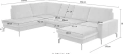 Die PlanBar Wohnlandschaft »ZE-EM20028 U-Form, Breite 332 cm« wahlweise mit Kopfstützen und Sitztiefenverstellung