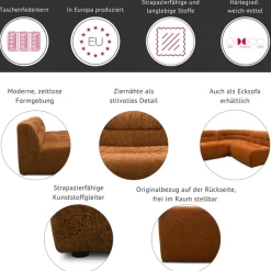 DOMO collection Big-Sofa »Solum, 204 cm breit, moderne, runde Form mit großzügiger Polsterung« mit Federkern