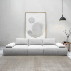 DOMO collection Big-Sofa »Évora Megasofa Breite 324 cm« Federkern, inkl. Armlehnenverstellung, Struktur grob, silber