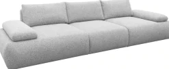 DOMO collection Big-Sofa »Évora Megasofa Breite 324 cm« Federkern, inkl. Armlehnenverstellung, Struktur grob, silber