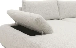 DOMO collection Big-Sofa »Évora Megasofa Breite 324 cm« Federkern, inkl. Armlehnenverstellung, Struktur grob, silber