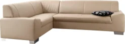 DOMO collection Ecksofa »Alisson, zeitlose Optik, flache Armlehnen, L-Form« fester Sitzkomfort, wahlweise mit Bettfunktion