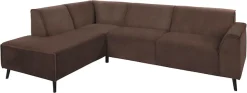 DOMO collection Ecksofa »Amora, inkl. Federkern für mehr Sitzkomfort, Breite 263cm, L-Form« Komfortsitzhöhe 47 cm, Fußhöhe passend für gängige Saugroboter!