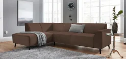 DOMO collection Ecksofa »Amora, inkl. Federkern für mehr Sitzkomfort, Breite 263cm, L-Form« Komfortsitzhöhe 47 cm, Fußhöhe passend für gängige Saugroboter!