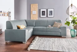 DOMO collection Ecksofa »Anzio in kubischer Formensprache, flache Armlehnen, L-Form« Wahlweise mit Bettfunktion und Federkern für hohen Sitzkomfort