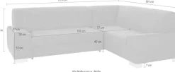 DOMO collection Ecksofa »Anzio in kubischer Formensprache, flache Armlehnen, L-Form« Wahlweise mit Bettfunktion und Federkern für hohen Sitzkomfort