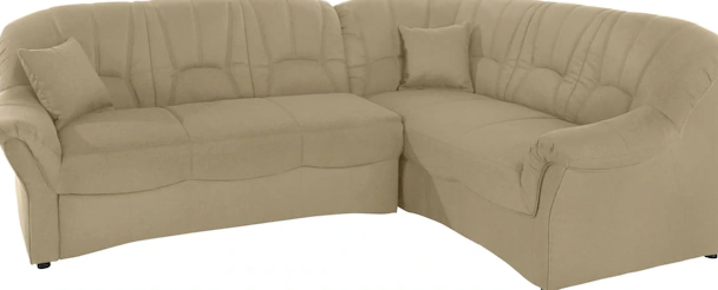 DOMO collection Ecksofa »Bahia, zeitlos und elegant, bequeme Armlehnen, L-Form« wahlweise mit Bettfunktion