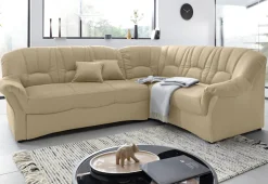 DOMO collection Ecksofa »Bahia, zeitlos und elegant, bequeme Armlehnen, L-Form« wahlweise mit Bettfunktion