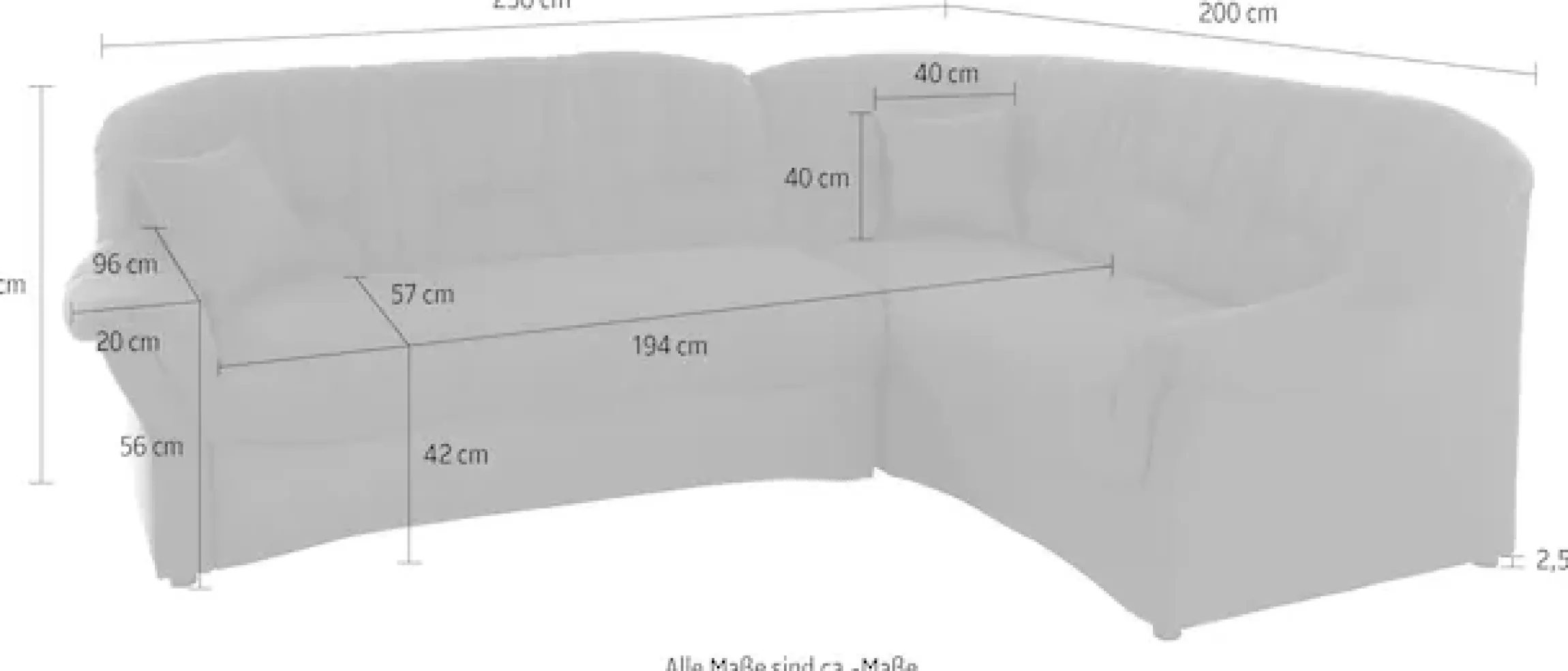 DOMO collection Ecksofa »Bahia, zeitlos und elegant, bequeme Armlehnen, L-Form« wahlweise mit Bettfunktion