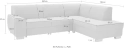 DOMO collection Ecksofa »Incanto kubische Formensprache, komfortabel, L-Form« wahlweise mit Bettfunktion