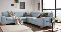 DOMO collection Ecksofa »Incanto kubische Formensprache, komfortabel, flache Armlehnen, L-Form« wahlweise mit Bettfunktion