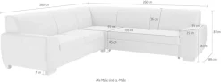 DOMO collection Ecksofa »Incanto kubische Formensprache, komfortabel, flache Armlehnen, L-Form« wahlweise mit Bettfunktion