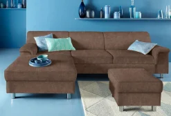 DOMO collection Ecksofa »Jamie, modern und elegant, Fußhöhe 9cm, L-Form,« wahlweise mit Bettfunktion