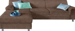 DOMO collection Ecksofa »Jamie, modern und elegant, Fußhöhe 9cm, L-Form,« wahlweise mit Bettfunktion
