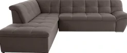 DOMO collection Ecksofa »Lagoa, moderne Sitzheftung, bequem und komfortabel, L-Form« wahlweise mit Bettfunktion, frei im Raum stellbar, große Farbvielfalt