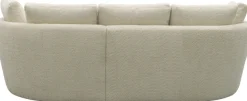 DOMO collection Ecksofa »Lumin, B/T: 267/170 cm, abgerunde Form, charmantes Design, cozy chic« Mit Federkern und 5 Rückenkissen ausgestattet