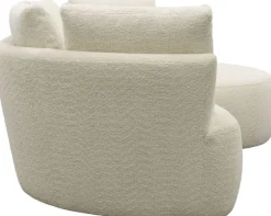 DOMO collection Ecksofa »Lumin, B/T: 267/170 cm, abgerunde Form, charmantes Design, cozy chic« Mit Federkern und 5 Rückenkissen ausgestattet