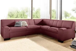 DOMO collection Ecksofa »Norma Top, elegant & modern, flache Armlehnen, Breite 247cm, L-Form« wahlweise mit Bettfunktion