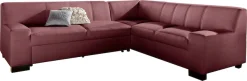 DOMO collection Ecksofa »Norma Top, elegant & modern, flache Armlehnen, Breite 247cm, L-Form« wahlweise mit Bettfunktion
