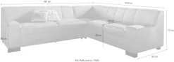 DOMO collection Ecksofa »Norma Top, elegant & modern, flache Armlehnen, Breite 247cm, L-Form« wahlweise mit Bettfunktion