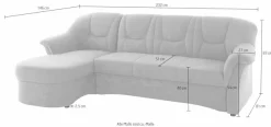 DOMO collection Ecksofa »SARAFINA 232x146 cm, auch mit Federkern für noch mehr Sitzkomfort!« whlw. mit Bettfunktion, L-Form