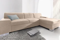 DOMO collection Ecksofa »Star, zeitlose Formensprache, elegante Optik, Breite 248cm, L-Form« wahlweise mit Bettfunktion
