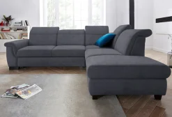 DOMO collection Ecksofa »Sully komfortables Sofa,L-Form« wahlweise mit Bettfunktion und Kopf- bzw. Rückenverstellung