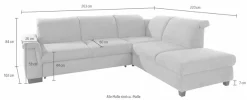 DOMO collection Ecksofa »Sully komfortables Sofa,L-Form« wahlweise mit Bettfunktion und Kopf- bzw. Rückenverstellung