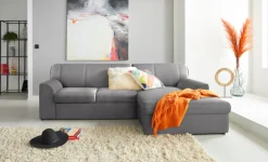 DOMO collection Ecksofa »Topper, elegant und zeitlos, kompaktes Stellmaß 245/155cm, L-Form« mit Recamiere, wahlweise mit Schlaffunktion