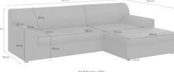 DOMO collection Ecksofa »Topper, elegant und zeitlos, kompaktes Stellmaß 245/155cm, L-Form« mit Recamiere, wahlweise mit Schlaffunktion