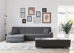 DOMO collection Ecksofa »TREVISO viele Bezüge, auch in Cord, L-Form, 267x178 cm« wahlw. mit Bettfunktion, inkl. Zierkissen, Unser Dauertiefpreis