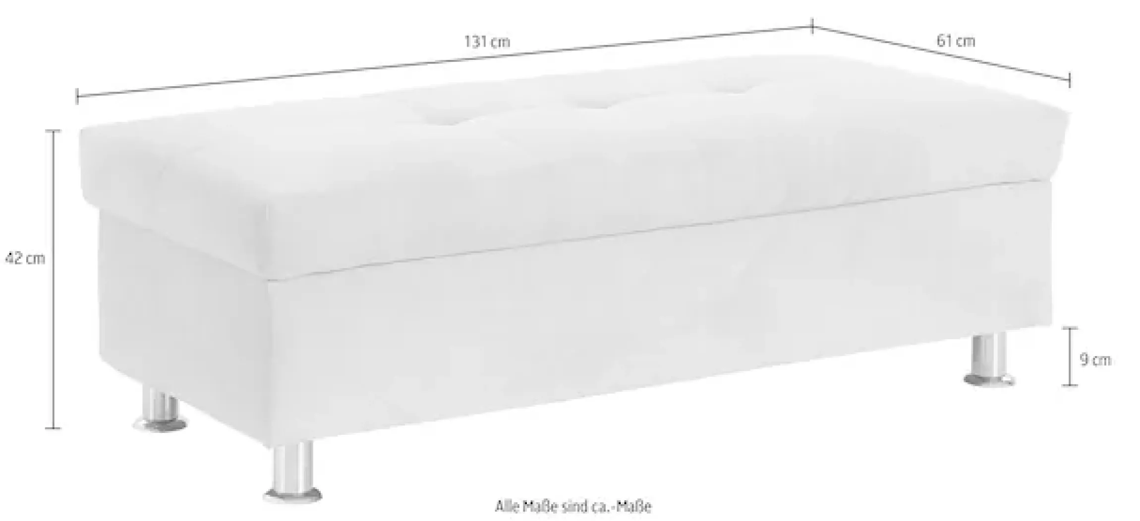 DOMO collection Hocker »FRANZI, elegant, komfortabel« inklusive Stauraum