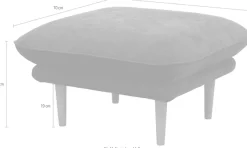 DOMO collection Hocker »Leuven« angenehm feste Polsterung, bodenfrei, 19 cm hohe Holzfüße