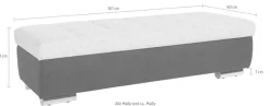 DOMO collection Hocker »TREVISO XXL:161x60x41 cm« mit Stauraum, auch in Cord, passend zur Serie, moderne Steppung