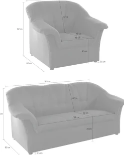 DOMO collection Polstergarnitur »Pegnitz zeitlos und elegant« Set,Sessel und 3-Sitzer