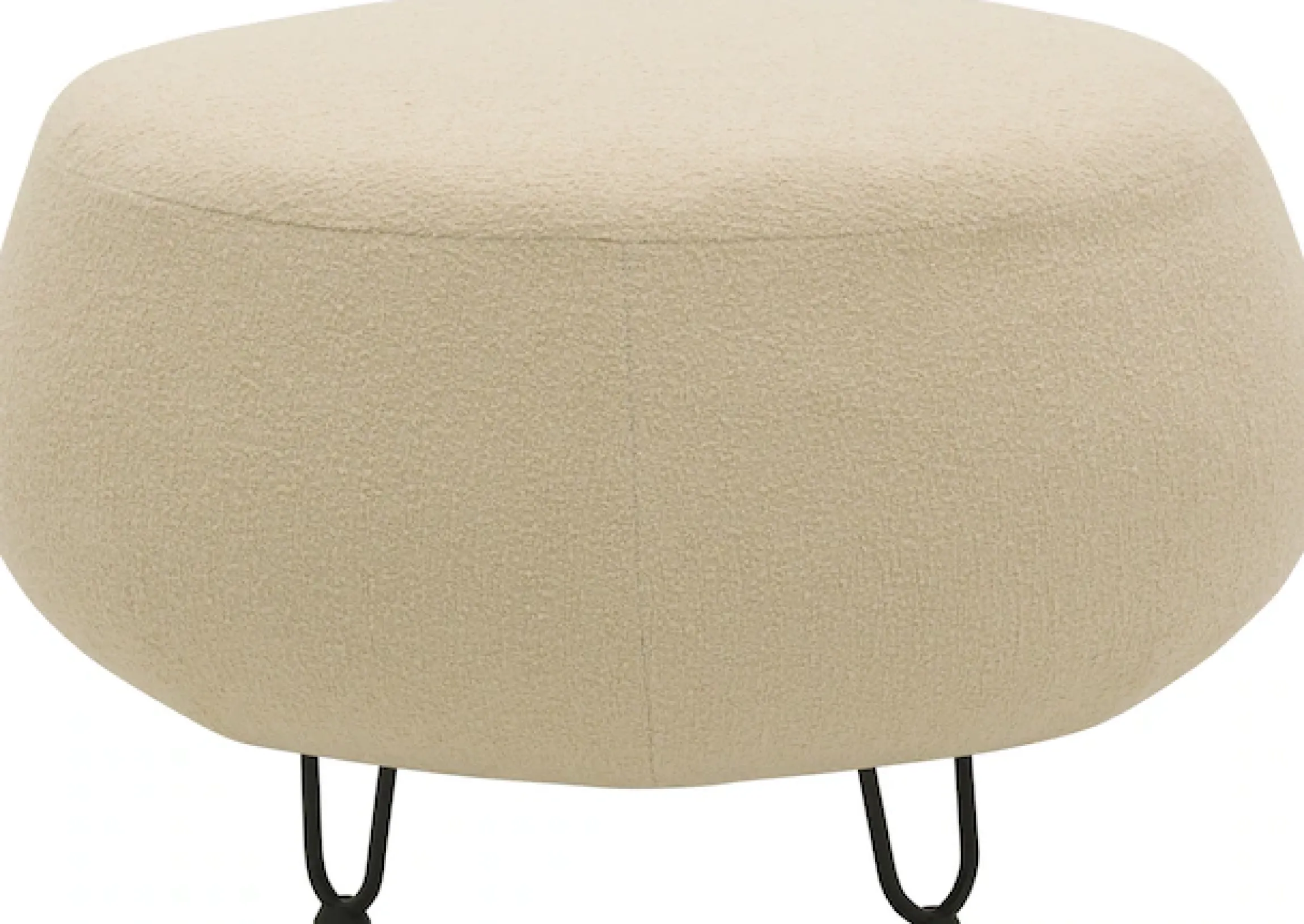 DOMO collection Polsterhocker »Poika, auf hohen Füßen« Polsterhocker rund und schön, Bezug Fellimitat, Durchmesser 78 cm