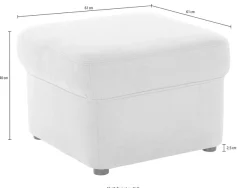 DOMO collection Polsterhocker »SARAFINA 61x61 cm, hochwertig und komfortabel«
