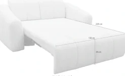 DOMO collection Schlafsofa »Lymra, 192 cm breit, organische Form mit vertikalen Absteppungen« Mit Schlaffunktion