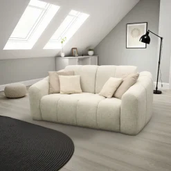 DOMO collection Schlafsofa »Lymra, 192 cm breit, organische Form mit vertikalen Absteppungen« Mit Schlaffunktion