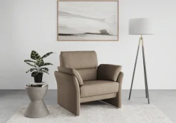 DOMO collection Sessel »Pina elegant und zeitloser Clubsessel, bequemer Cocktailsessel« Hoher Sitzkomfort, Feinstruktur, stone