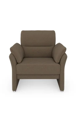 DOMO collection Sessel »Pina elegant und zeitloser Clubsessel, bequemer Cocktailsessel« Hoher Sitzkomfort, Feinstruktur, stone