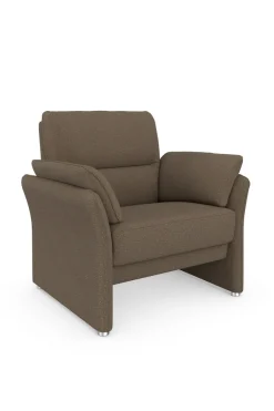 DOMO collection Sessel »Pina elegant und zeitloser Clubsessel, bequemer Cocktailsessel« Hoher Sitzkomfort, Feinstruktur, stone