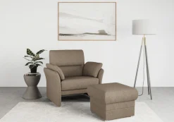 DOMO collection Sessel »Pina elegant und zeitloser Clubsessel, bequemer Cocktailsessel« Hoher Sitzkomfort, Feinstruktur, stone