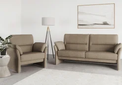 DOMO collection Sessel »Pina elegant und zeitloser Clubsessel, bequemer Cocktailsessel« Hoher Sitzkomfort, Feinstruktur, stone