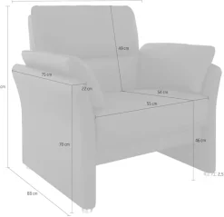 DOMO collection Sessel »Pina elegant und zeitloser Clubsessel, bequemer Cocktailsessel« Hoher Sitzkomfort, Feinstruktur, stone