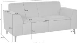 DOMO collection 2-Sitzer »Amora moderne Formensprache, tolle Verarbeitungsdetails,komfortabel« mit Federkern, Fußhöhe passend für gängige Saugroboter!