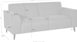 DOMO collection 2,5-Sitzer »Amora tolle Verarbeitungsdetails, komfortabel,« mit Federkern, Fußhöhe passend für gängige Saugroboter!