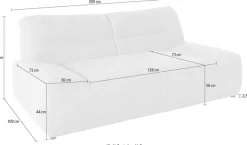 DOMO collection 2-Sitzer »Cesena modernes Sofa mit flachen Armlehnen, komfortabel« fester Sitzkomfort, frei im Raum stellbar
