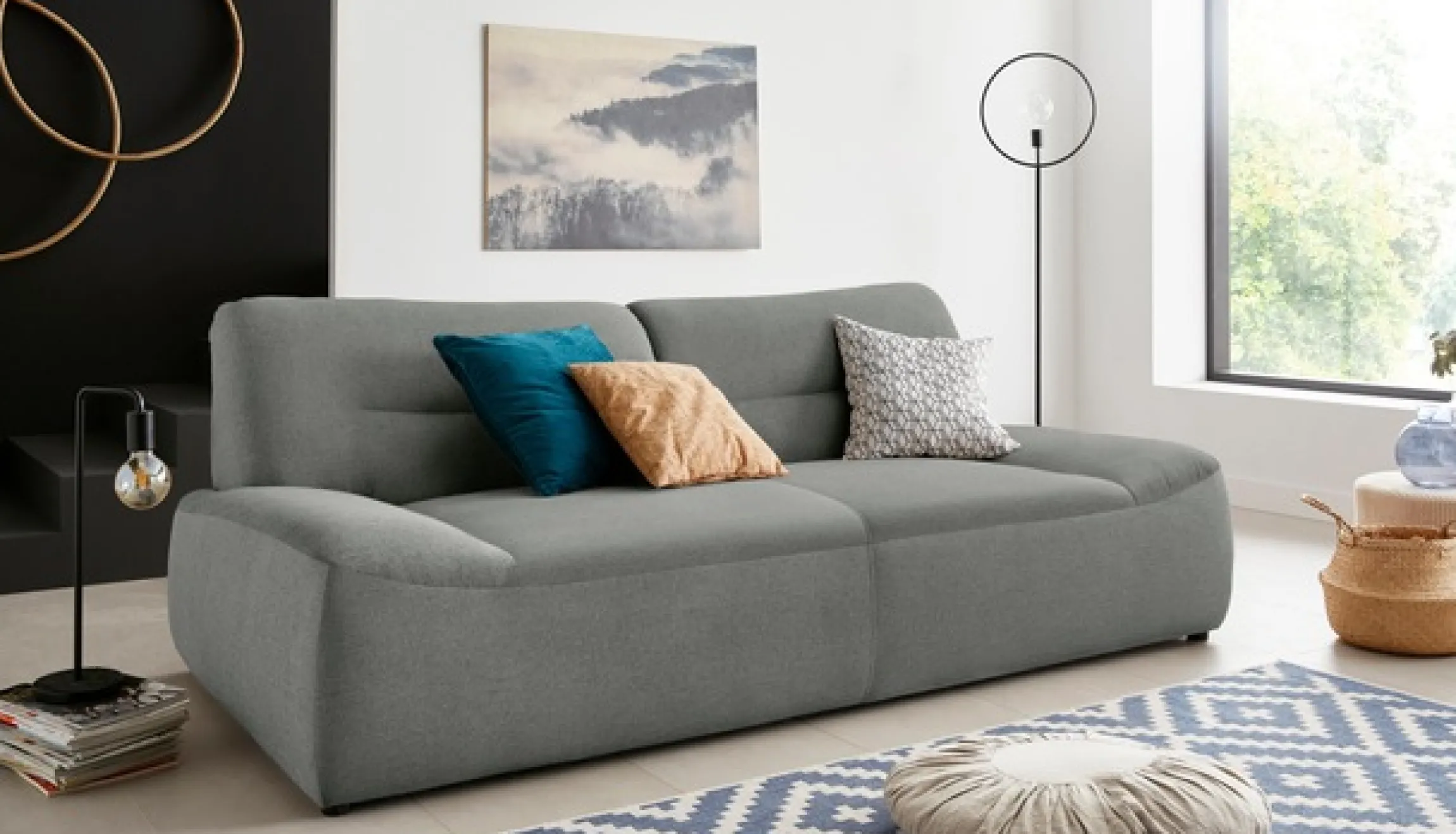 DOMO collection 2,5-Sitzer »Cesena modern, elegant und zeitlos, komfortabel, flache Armlehnen« fester Sitzkomfort